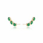 Brinco Ear Cuff Triplo Esmeralda