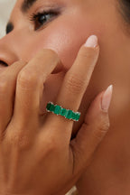 Anel Fusion Esmeralda – Luxo Verde Intenso