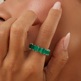 Anel Fusion Esmeralda – Luxo Verde Intenso