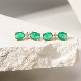 Brinco Ear Cuff Cristal Esmeralda