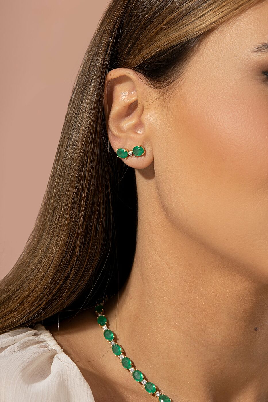 Brinco Ear Cuff Cristal Esmeralda
