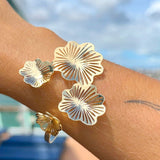 Bracelete Flor Dourada 18k – Delicadeza Luxuosa