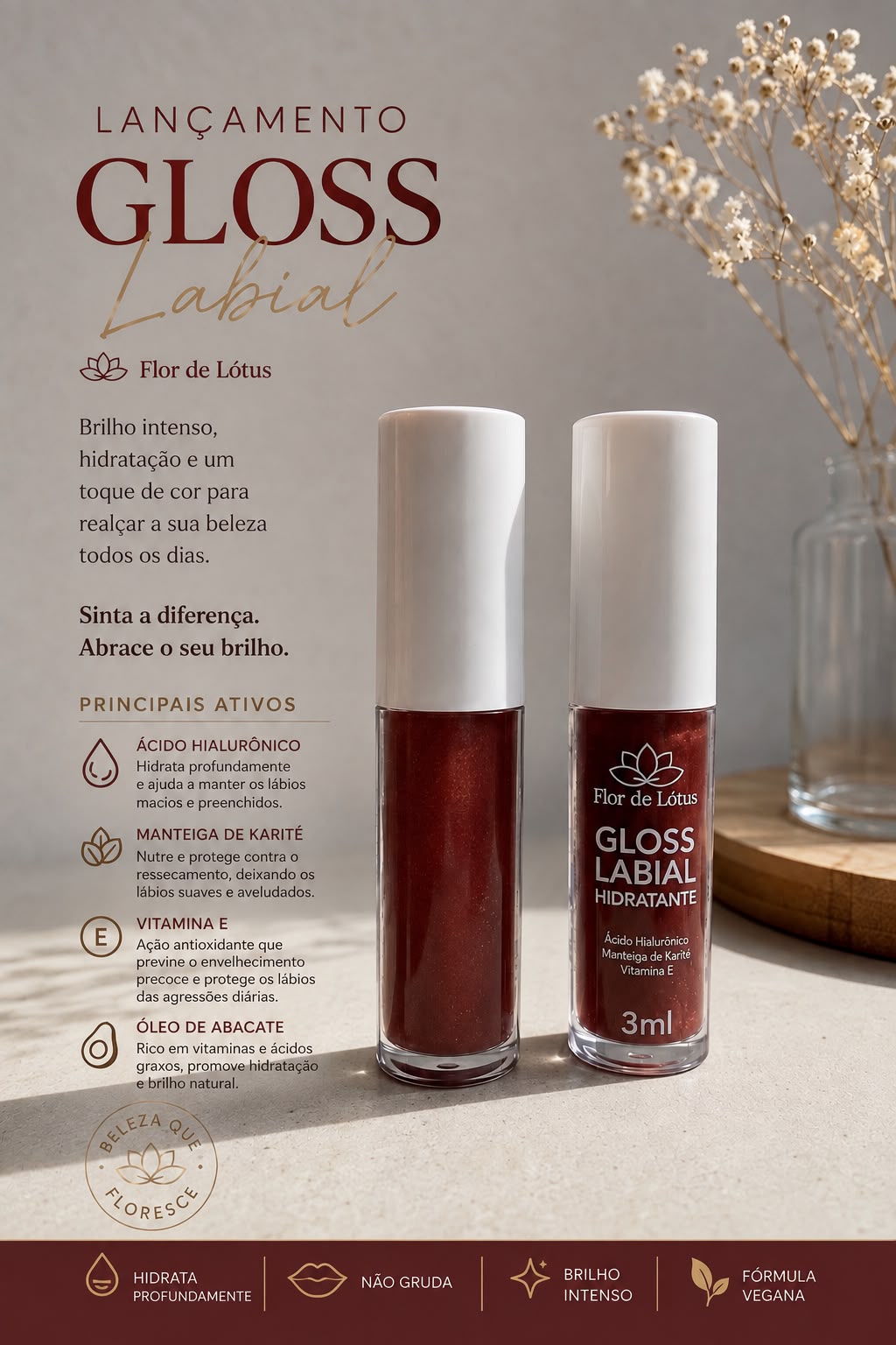 Gloss Labial Flor de Lótus